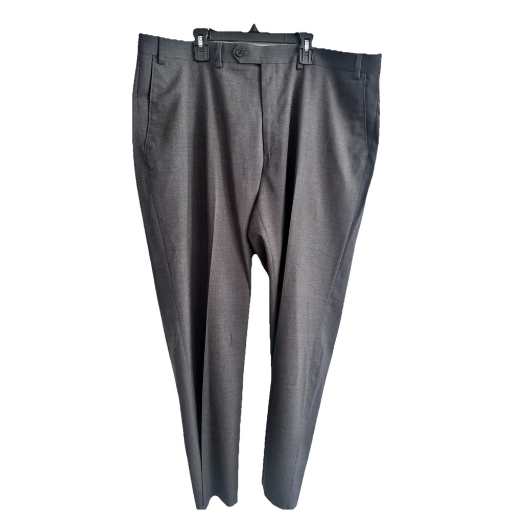 Michael‎ Kors Dress Pants Men's 40x29.5 Charcoal Flat Front Stretch
